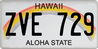 HI license plate ZVE729