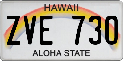 HI license plate ZVE730