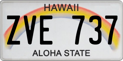 HI license plate ZVE737