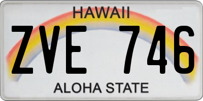 HI license plate ZVE746