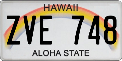 HI license plate ZVE748