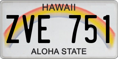 HI license plate ZVE751