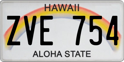 HI license plate ZVE754