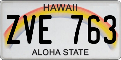 HI license plate ZVE763