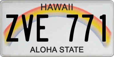HI license plate ZVE771