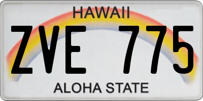 HI license plate ZVE775