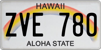 HI license plate ZVE780