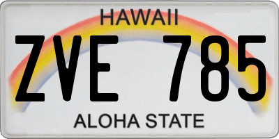 HI license plate ZVE785