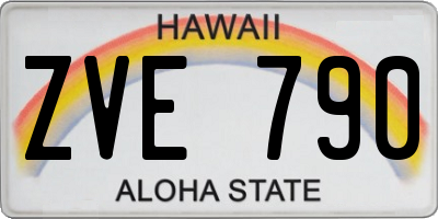 HI license plate ZVE790