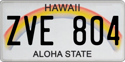 HI license plate ZVE804