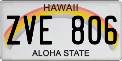 HI license plate ZVE806