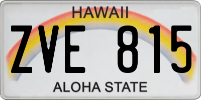 HI license plate ZVE815