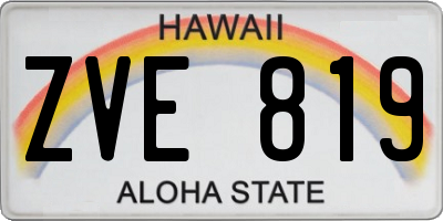 HI license plate ZVE819