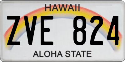 HI license plate ZVE824