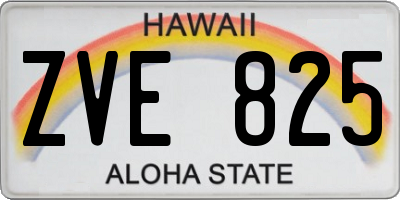 HI license plate ZVE825