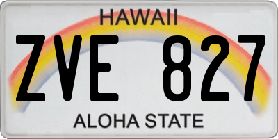 HI license plate ZVE827