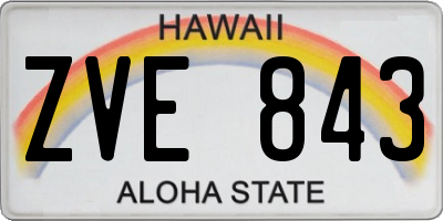 HI license plate ZVE843