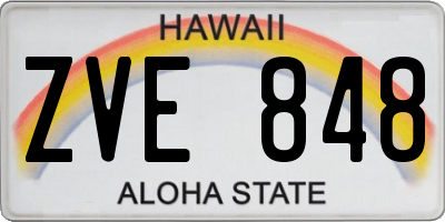 HI license plate ZVE848