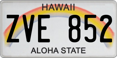 HI license plate ZVE852