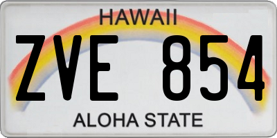HI license plate ZVE854