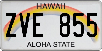 HI license plate ZVE855