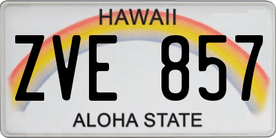 HI license plate ZVE857