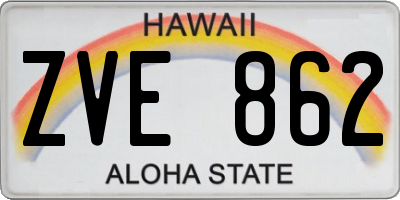 HI license plate ZVE862