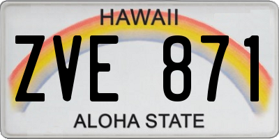 HI license plate ZVE871