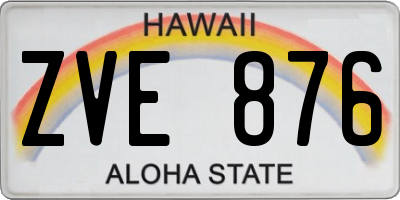 HI license plate ZVE876