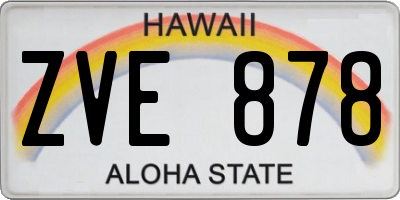 HI license plate ZVE878