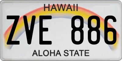HI license plate ZVE886