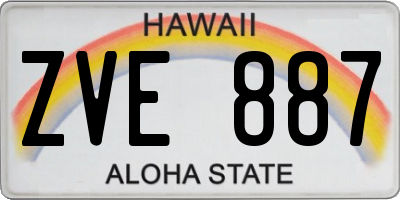 HI license plate ZVE887