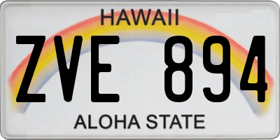 HI license plate ZVE894