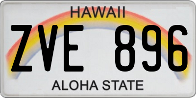 HI license plate ZVE896