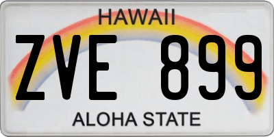 HI license plate ZVE899
