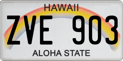 HI license plate ZVE903