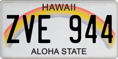 HI license plate ZVE944