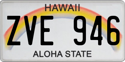 HI license plate ZVE946