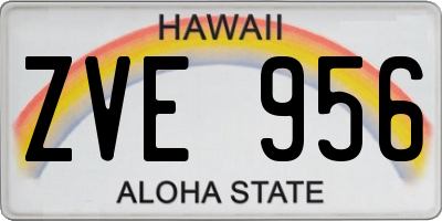HI license plate ZVE956