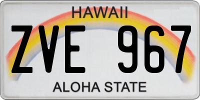 HI license plate ZVE967