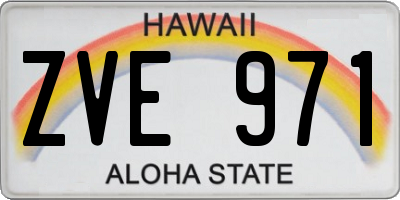 HI license plate ZVE971