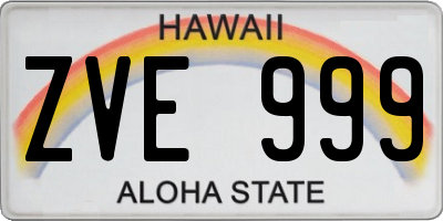 HI license plate ZVE999