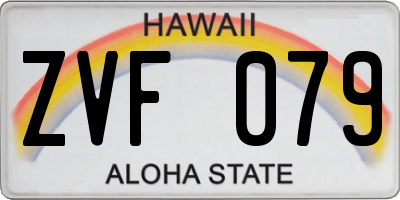 HI license plate ZVF079