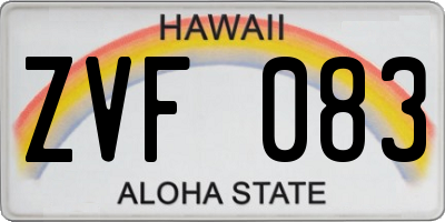HI license plate ZVF083