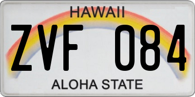 HI license plate ZVF084