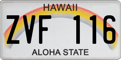 HI license plate ZVF116