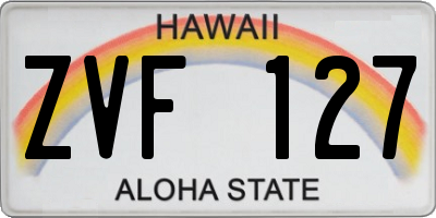 HI license plate ZVF127