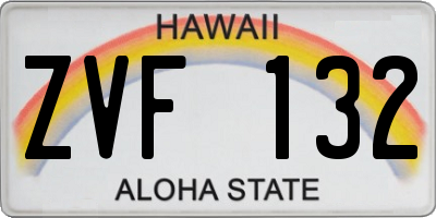 HI license plate ZVF132