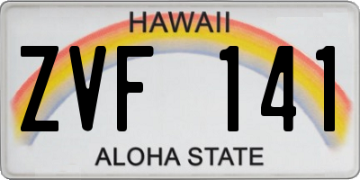 HI license plate ZVF141