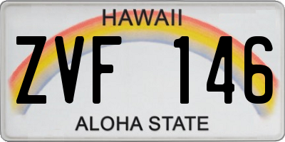 HI license plate ZVF146